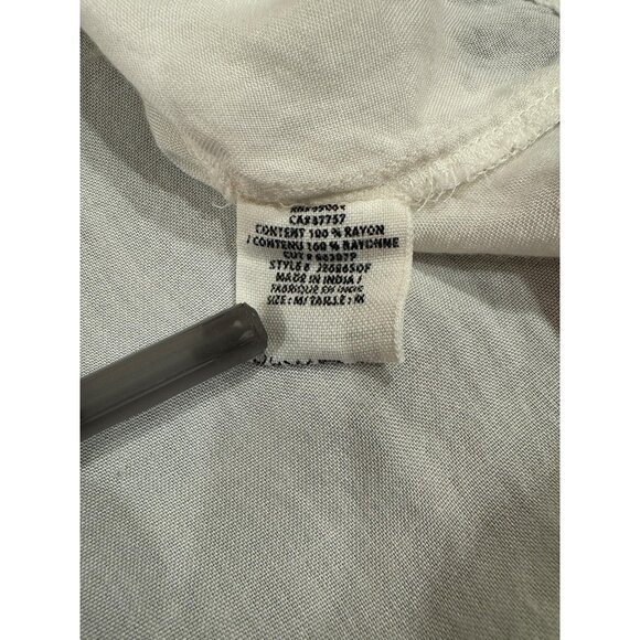 Billabong Shirt Womens Medium White Blue Embroidered Boho Peasant Tassel Tunic - Picture 9 of 12